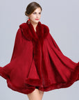 Faux Fur Neck Knitted Coat