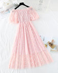 Small Daisies Embroidery Mesh Dresses