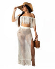 Cover Ups Slit Tassel Skirt and Top