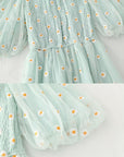 Small Daisies Embroidery Mesh Dresses