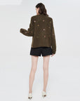 Embroidery V-Neck Sweater