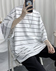Korean Style Oversized Striped T-Shirt