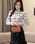 Long Sleeve Polka Dot Tops