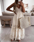 Off Shoulder Lace Patchwork Dress