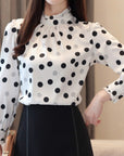 Long Sleeve Polka Dot Tops