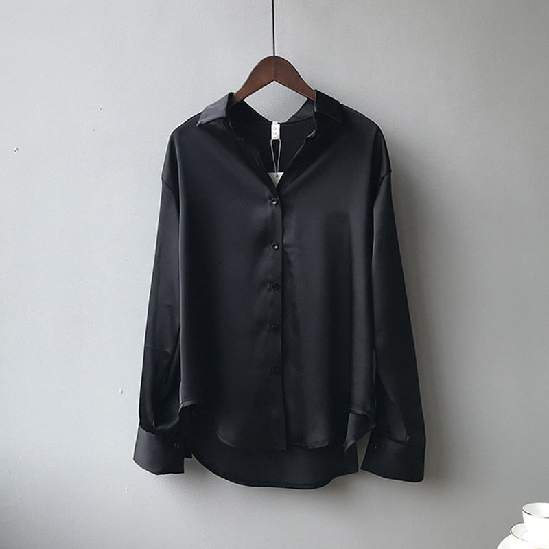Long Sleeve Silk &amp; Satin Shirts