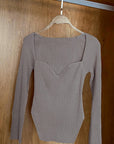 Square Neck Long Sleeve Sweaters