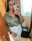 Long Sleeve Silk & Satin Shirts