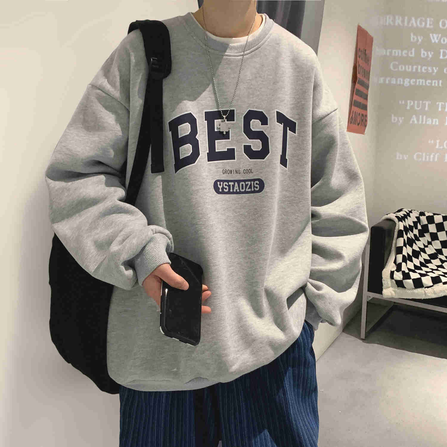 Letter Printed Oversized Sweatshirts