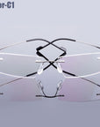 Flexible Memory Metal Rimless Eyeglasses