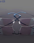 Flexible Memory Metal Rimless Eyeglasses