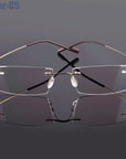 Flexible Memory Metal Rimless Eyeglasses