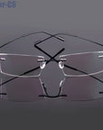 Flexible Memory Metal Rimless Eyeglasses