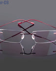 Flexible Memory Metal Rimless Eyeglasses