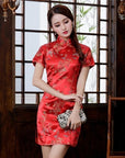 Women Satin Cheongsam Oriental Bride Wedding Dresses