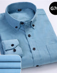 Long sleeved button collar smart casual shirts