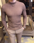 Casual striped solid color sweater