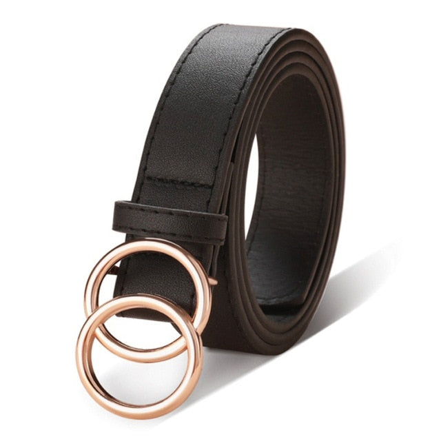 Black leather belt
