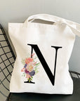 Summer New Flower Letter Bolsa Feminina Shoulder Canvas Bags