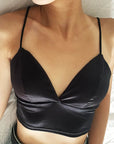 Women Sexy Satin Crop Tops