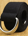 e Double D Ring Metal Buckle Belt