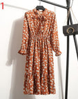 Women's Clothing Long Sleeve Chiffon Shirt Dresses
