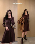 Long Sleeve Vintage Elegant Office Sweater Dress