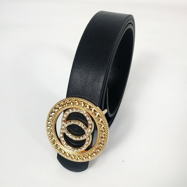 Black leather belt