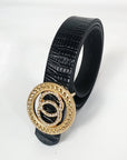 Black leather belt