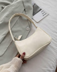 Soft PU Leather Women Purple Underarm Bag