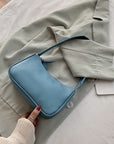 Soft PU Leather Women Purple Underarm Bag