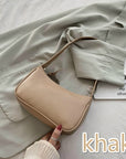 Soft PU Leather Women Purple Underarm Bag