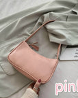 Soft PU Leather Women Purple Underarm Bag