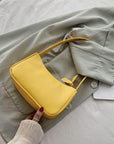 Soft PU Leather Women Purple Underarm Bag