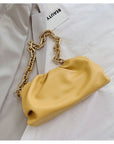 2021 Day Clutch Thick Gold Chains Dumpling Clip Purse Bag Women Cloud Underarm Shoulder Bag Pleated Baguette Pouch Totes Handbag