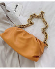 2021 Day Clutch Thick Gold Chains Dumpling Clip Purse Bag Women Cloud Underarm Shoulder Bag Pleated Baguette Pouch Totes Handbag