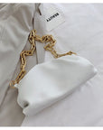 2021 Day Clutch Thick Gold Chains Dumpling Clip Purse Bag Women Cloud Underarm Shoulder Bag Pleated Baguette Pouch Totes Handbag