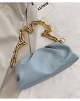 2021 Day Clutch Thick Gold Chains Dumpling Clip Purse Bag Women Cloud Underarm Shoulder Bag Pleated Baguette Pouch Totes Handbag