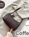 Soft PU Leather Women Purple Underarm Bag