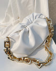 Solid Color Pleated Tote Bag