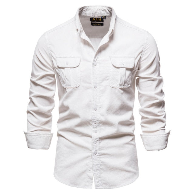 New Single Breasted 100% Cotton Men&#39;s Shirt
