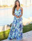 Women's Sling Floral Long Dresses