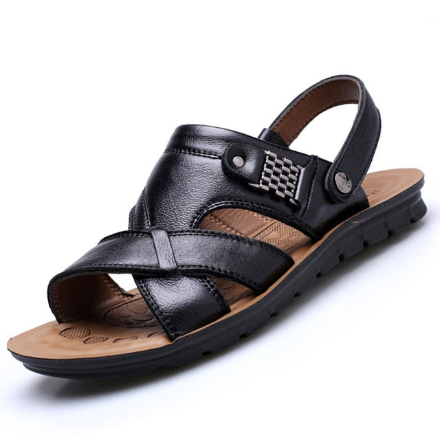 Men Leather Sandals Summer Classic Shoes