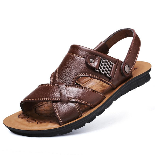 Men Leather Sandals Summer Classic Shoes