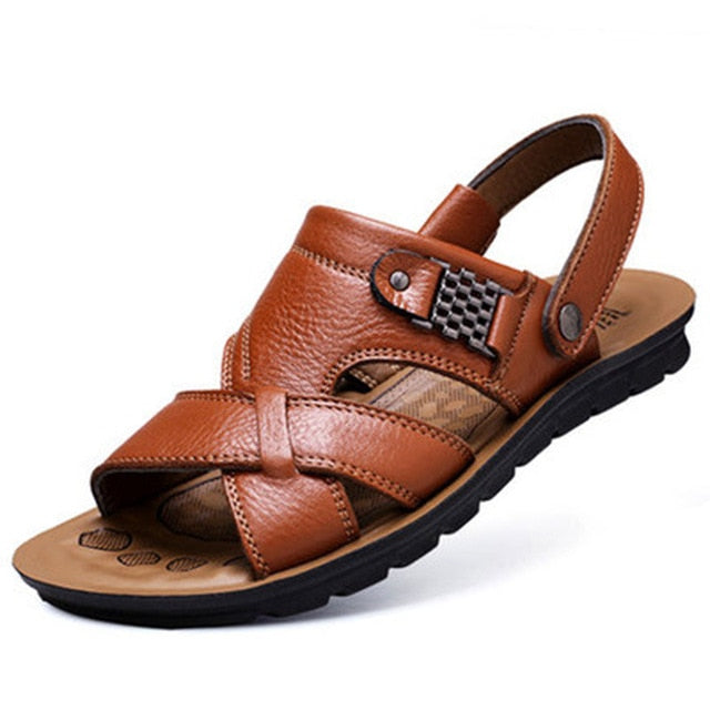 Men Leather Sandals Summer Classic Shoes