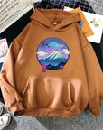 Mount Fuji Pattern Hoody For Men