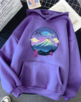 Mount Fuji Pattern Hoody For Men
