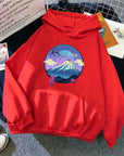 Mount Fuji Pattern Hoody For Men