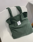 MABULA Casual Foldable Corduroy Shopping Bag
