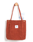 MABULA Casual Foldable Corduroy Shopping Bag